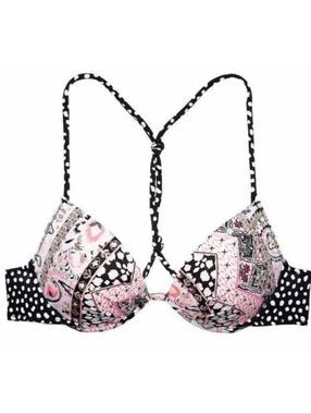 Victoria's Secret The Fabulous Bikini Top Pink, Gold, Black Size 34D